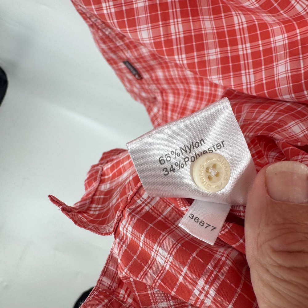 SIMMS Fishing Products Red Plaid Short Sleeve Button Up Shirt Men's‎ Size M - Picture 7 of 8